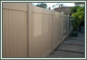 Tan vinyl 5x5 post 7'' rail tongue and groove panels heavy duty